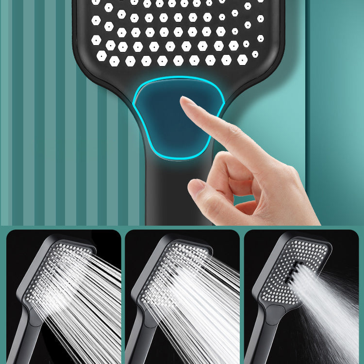 Sikunuo | Contemporary Handheld Supercharged Showerhead Square 3 Settings Spray Head