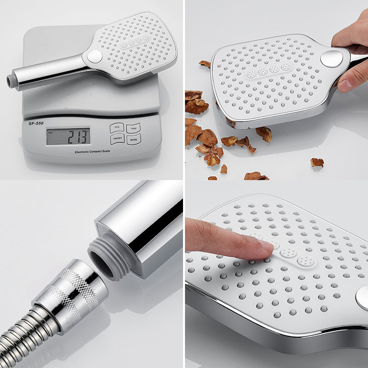 Sikunuo | Contemporary Fixed Shower Head Square Metal Shower Head Combo