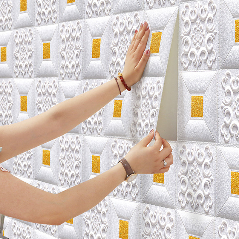 Sikunuo | Modern Pearl Wall Bowls PVC Wall Access Panel Peel and Stick Wall Tile Set of 10
