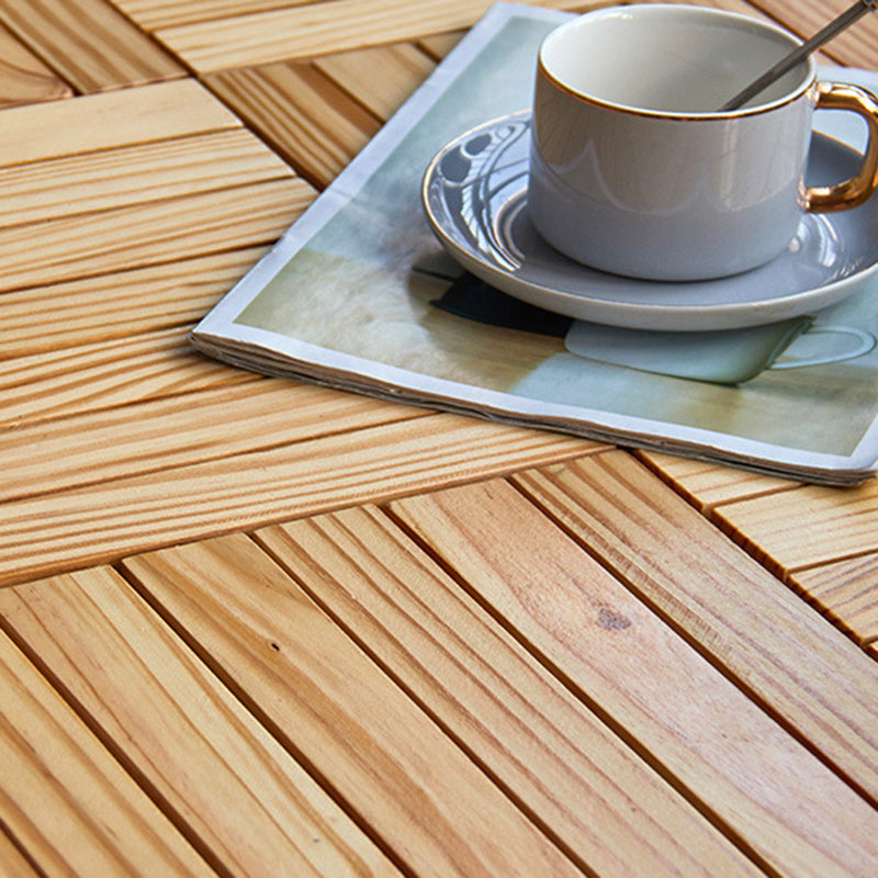 Sikunuo | 7-Slat Square Wood Terrace Tiles Laying Pattern Outdoor Terrace Tiles