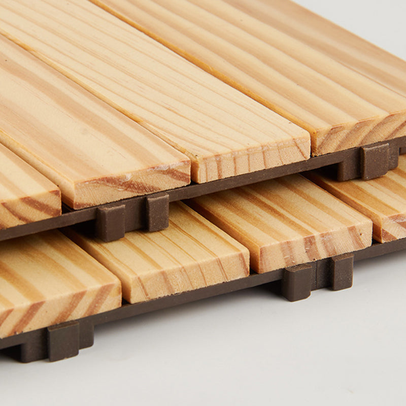 Sikunuo | 7-Slat Square Wood Terrace Tiles Laying Pattern Outdoor Terrace Tiles