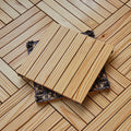 Sikunuo | 7-Slat Square Wood Terrace Tiles Laying Pattern Outdoor Terrace Tiles