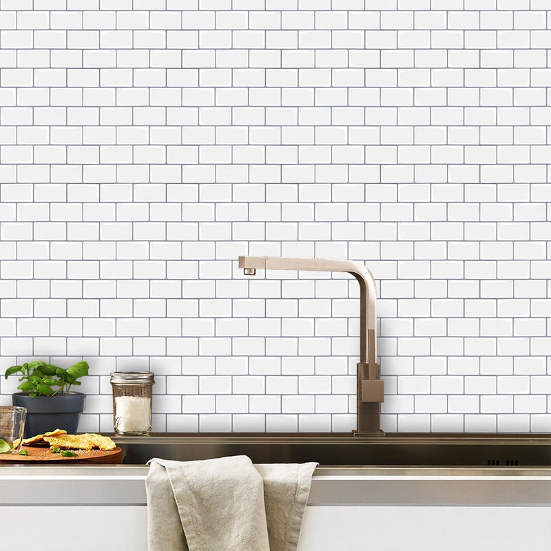 Sikunuo | Modern Peel and Stick Tiles PVC Subway Tile Peel and Stick Wall Tile for Bathroom