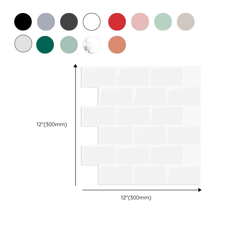 Sikunuo | Modern Peel and Stick Tiles PVC Subway Tile Peel and Stick Wall Tile for Bathroom