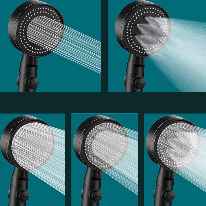 Sikunuo | Classic Shower Head Adjustable Spray Pattern Round Shower Head in Black