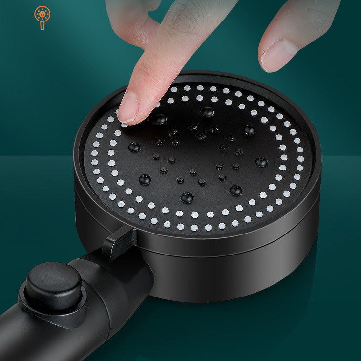 Sikunuo | Classic Shower Head Adjustable Spray Pattern Round Shower Head in Black