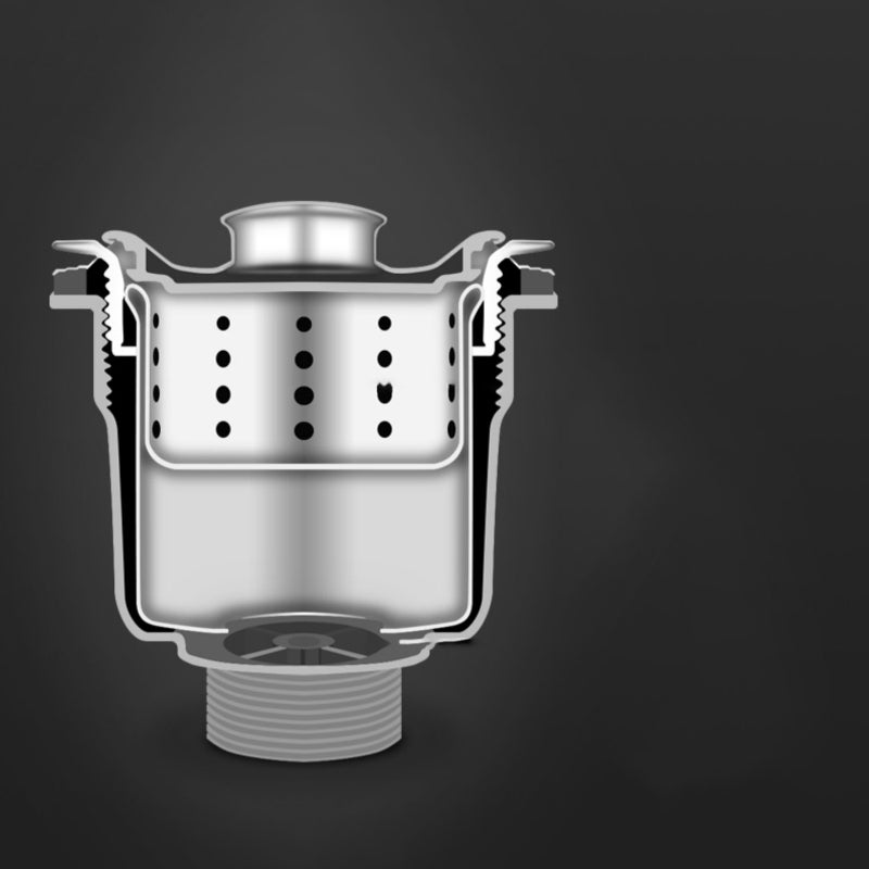 Sikunuo | Stainless Steel Round Sink in Black Single Basin Undermount Sink with Basket Strainer