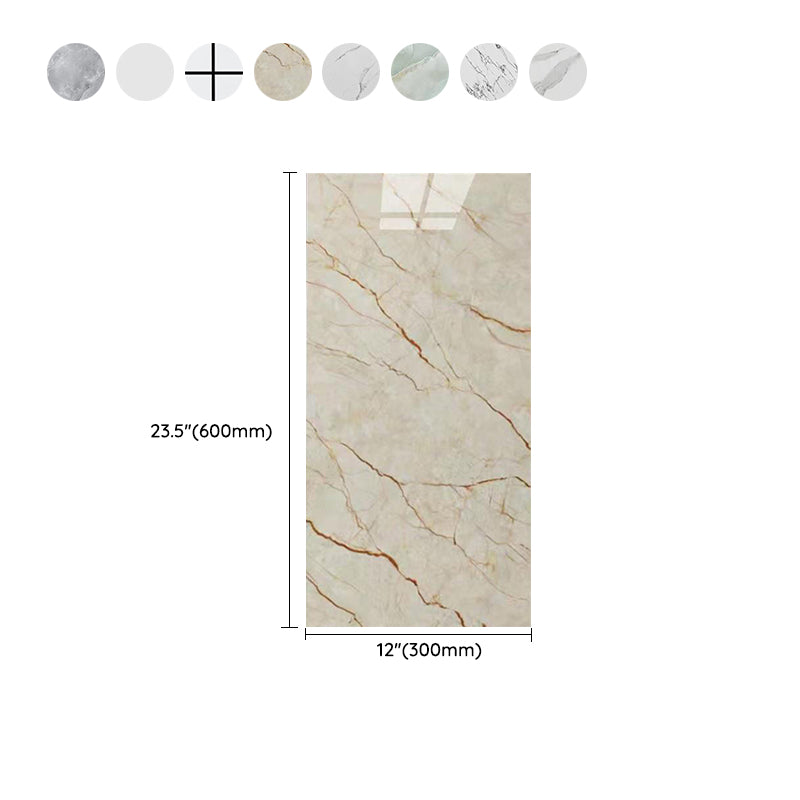 Sikunuo | Stain Resistant Peel & Stick Tile Marble Effect Single Tile for Kitchen Backsplash