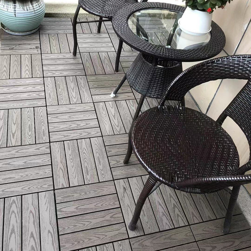 Sikunuo | 30 cm x 30 cm Square PVC Terrace Tiles Snap Installation Outdoor Floor Tiles