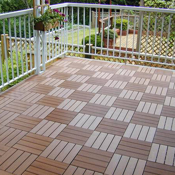 Sikunuo | 30 cm x 30 cm Square PVC Terrace Tiles Snap Installation Outdoor Floor Tiles