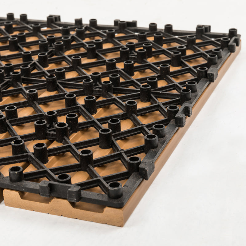 Sikunuo | 30 cm x 30 cm Square PVC Terrace Tiles Snap Installation Outdoor Floor Tiles