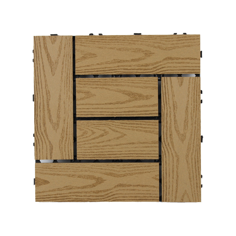 Sikunuo | 30 cm x 30 cm Square PVC Terrace Tiles Snap Installation Outdoor Floor Tiles
