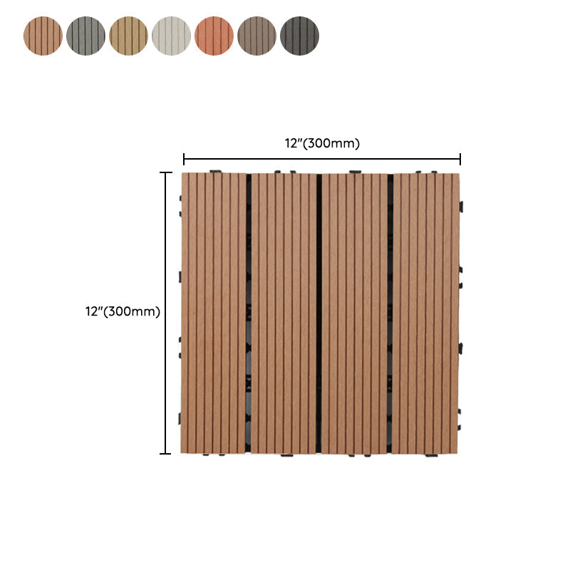 Sikunuo | 30 cm x 30 cm Square PVC Terrace Tiles Snap Installation Outdoor Floor Tiles