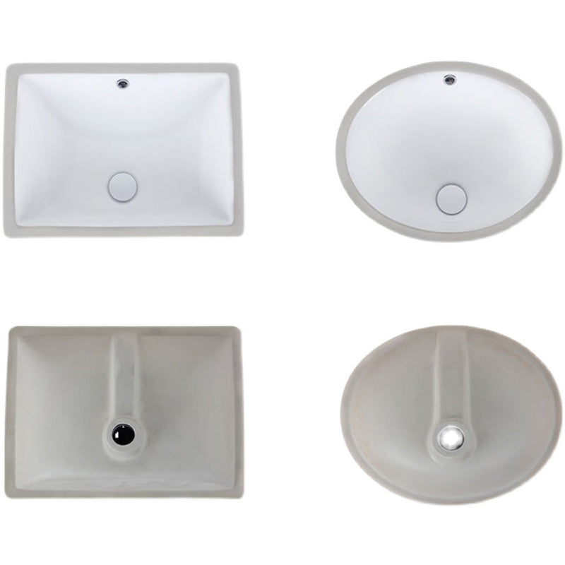 Sikunuo | Modern Under-Mount Sink Oval Porcelain with Pop-Up Drain Sink