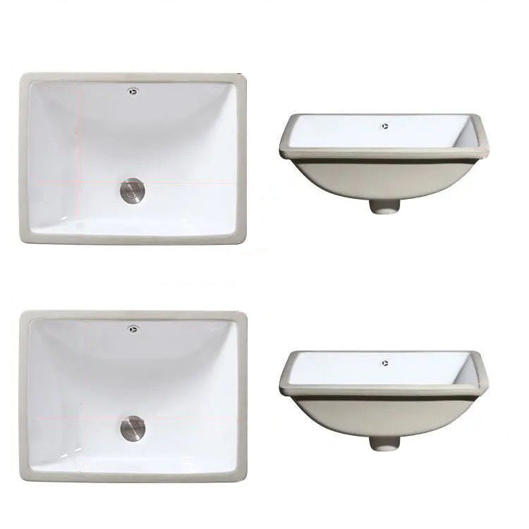 Sikunuo | Modern Under-Mount Sink Oval Porcelain with Pop-Up Drain Sink