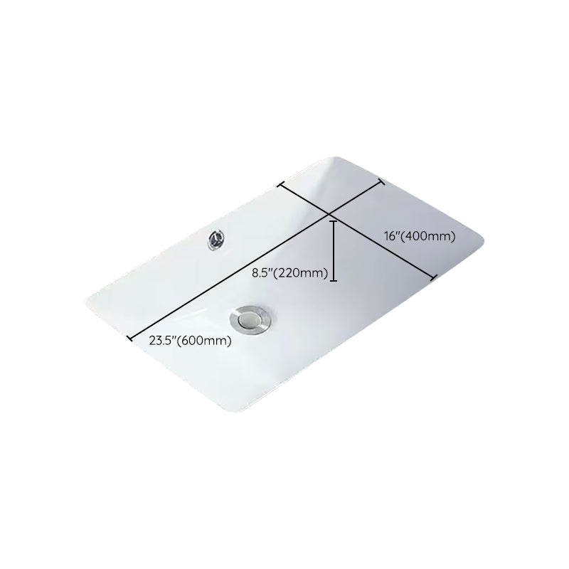 Sikunuo | Modern Under-mount Sink Oval Porcelain with Pop-Up Drain Sink