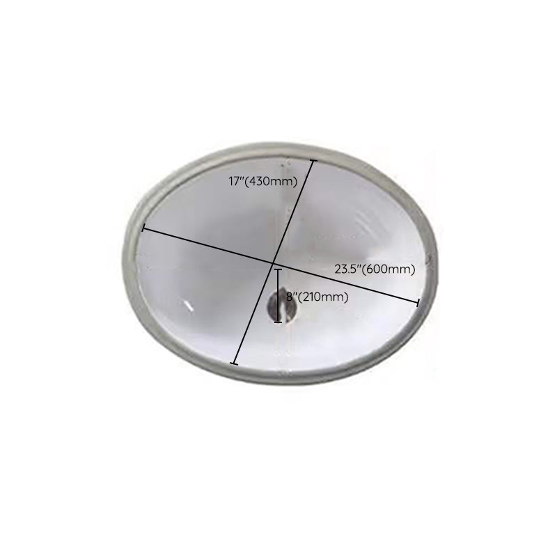 Sikunuo | Modern Under-mount Sink Oval Porcelain with Pop-Up Drain Sink