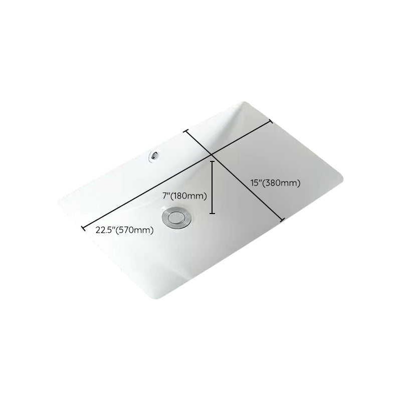 Sikunuo | Modern Under-Mount Sink Oval Porcelain with Pop-Up Drain Sink