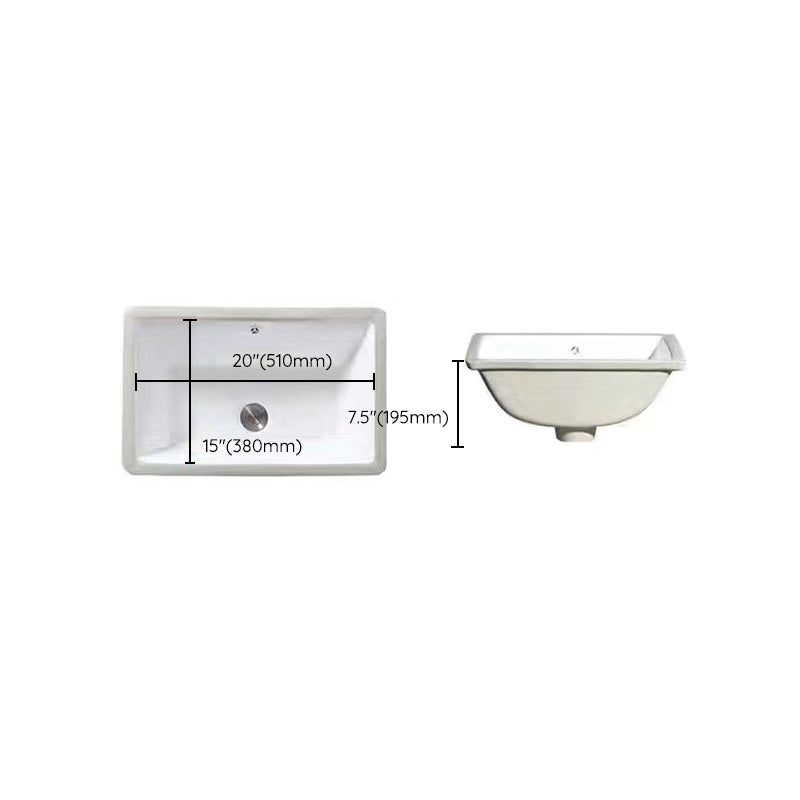 Sikunuo | Modern Under-Mount Sink Oval Porcelain with Pop-Up Drain Sink
