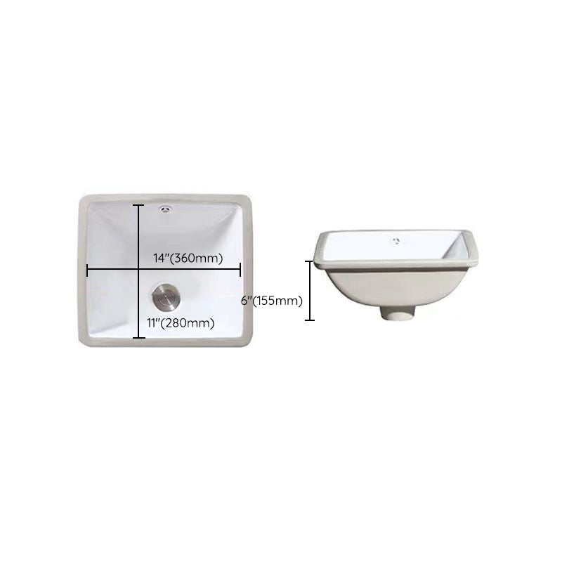 Sikunuo | Modern Under-mount Sink Oval Porcelain with Pop-Up Drain Sink
