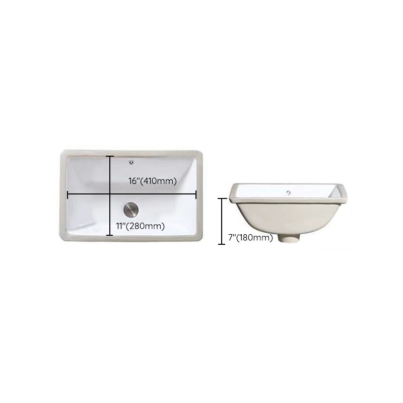 Sikunuo | Modern Under-mount Sink Oval Porcelain with Pop-Up Drain Sink