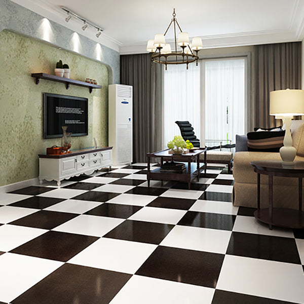 Sikunuo | Smooth PVC Floor Covering Peel and Stick Waterproof Square Vinyl Flooring