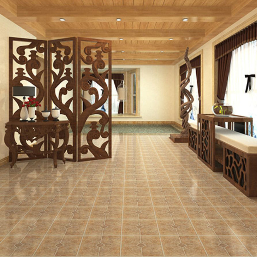 Sikunuo | Smooth PVC Floor Covering Peel and Stick Waterproof Square Vinyl Flooring