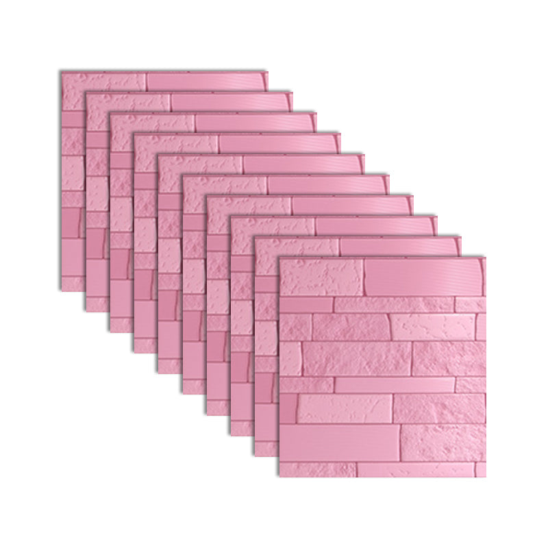 Sikunuo | Industrial 3D Brick Wall Plank Bathroom Living Room Wall Panel Set of 10