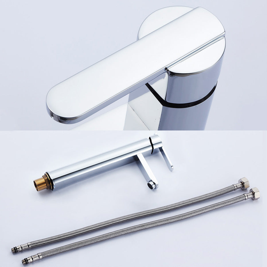 Sikunuo | Bathroom Faucet Brass Lever Handle Single Hole Sink Faucet