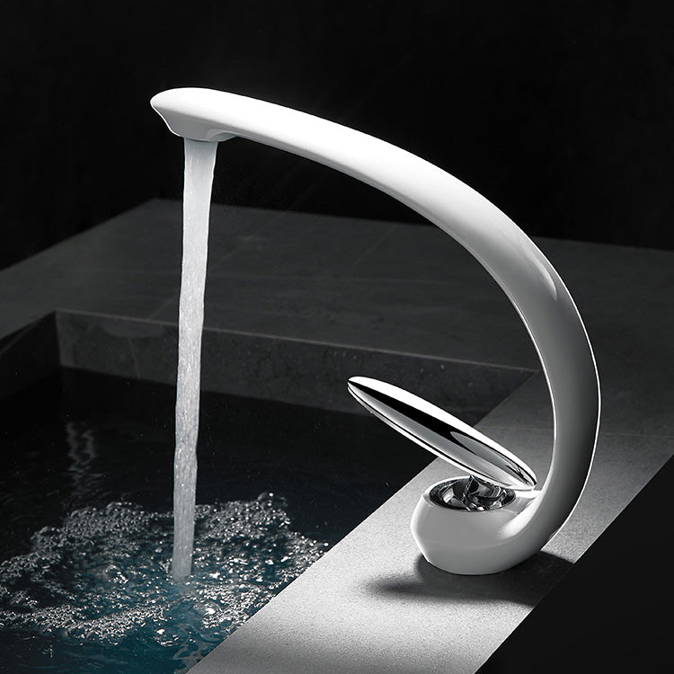 Sikunuo | Unique Bathroom Waterfall Spout Brass Basin Faucet