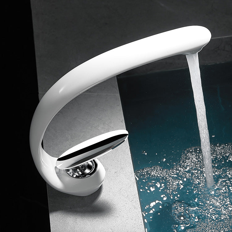 Sikunuo | Unique Bathroom Waterfall Spout Brass Basin Faucet