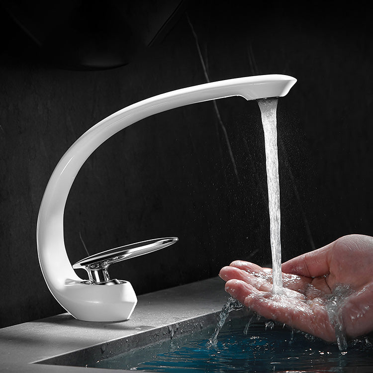 Sikunuo | Unique Bathroom Waterfall Spout Brass Basin Faucet