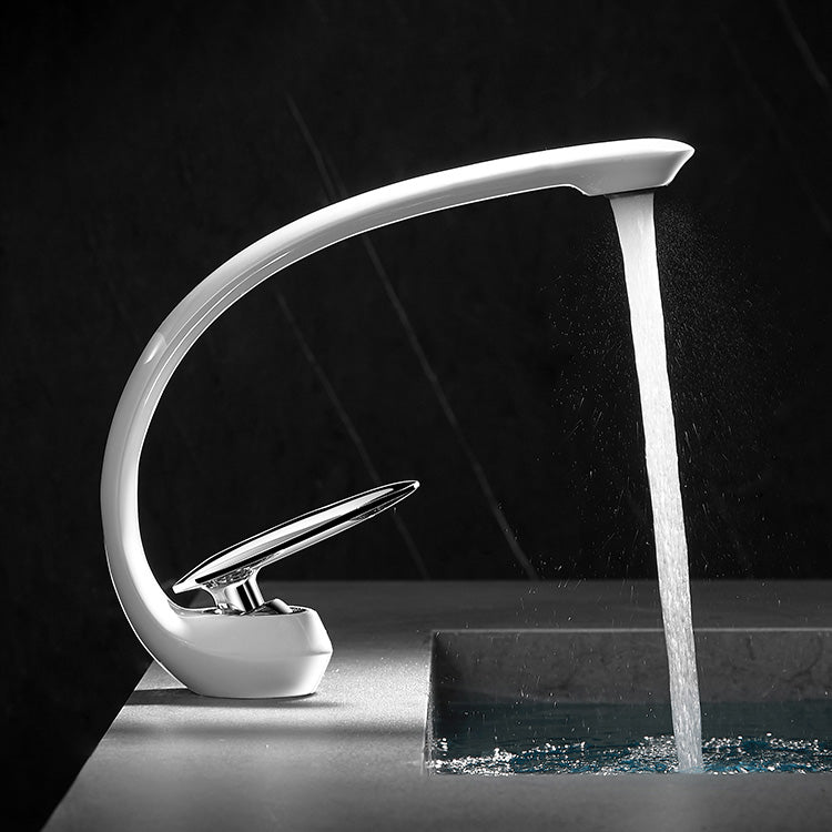 Sikunuo | Unique Bathroom Waterfall Spout Brass Basin Faucet