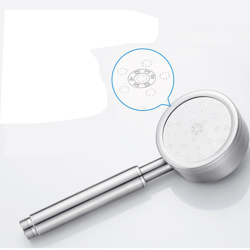 Sikunuo | Modern Shower Head Stainless Steel Round Metal Handheld Shower Head