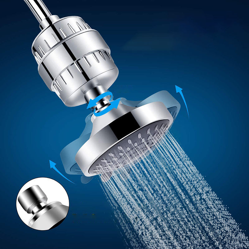 Sikunuo | 5 Sprays Shower Head Wall Mounted Silver Round Fixed Shower Head