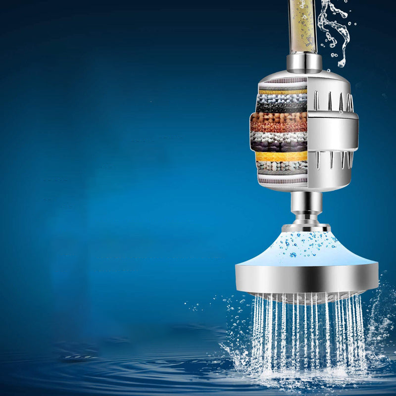 Sikunuo | 5 Sprays Shower Head Wall Mounted Silver Round Fixed Shower Head