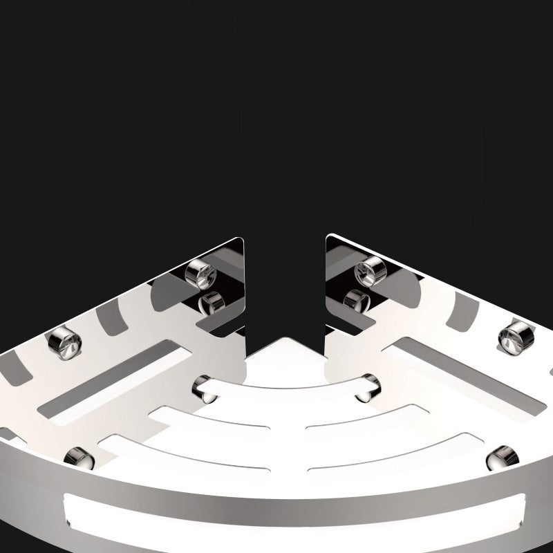 Sikunuo | Polished Chrome Modern Bathroom Accessories Set Stainless Steel Triangular Shower Shelf
