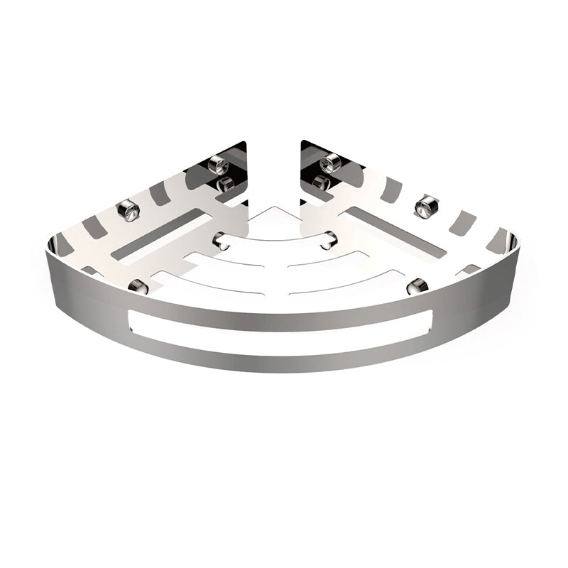 Sikunuo | Polished Chrome Modern Bathroom Accessories Set Stainless Steel Triangular Shower Shelf