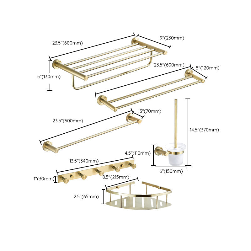 Sikunuo | Traditional Brushed Brass Bathroom Accessories As Individual Piece Or In Set Made Of Metal