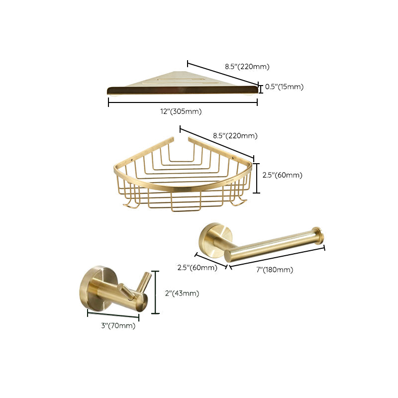 Sikunuo | Traditional Brushed Brass Bathroom Accessories As Individual Piece Or In Set Made Of Metal