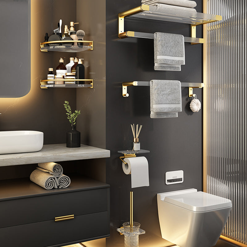 Sikunuo | 6-piece bathroom accessory set made of gold-colored metal bathroom hardware set