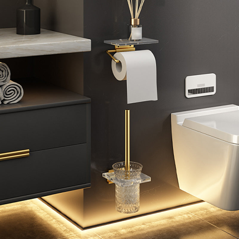 Sikunuo | 6-piece bathroom accessory set made of gold-colored metal bathroom hardware set