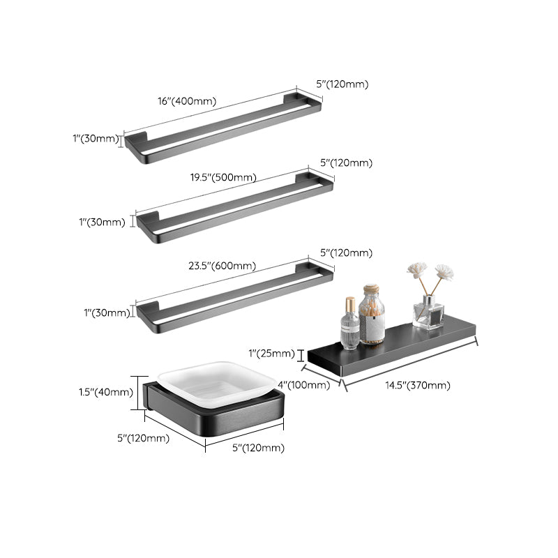 Sikunuo | Gray metal modern bathroom accessories as a single item or as a set