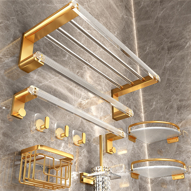 Sikunuo | Modern Golden Bathroom Accessories Single Piece or in Set with Bathroom Shelf