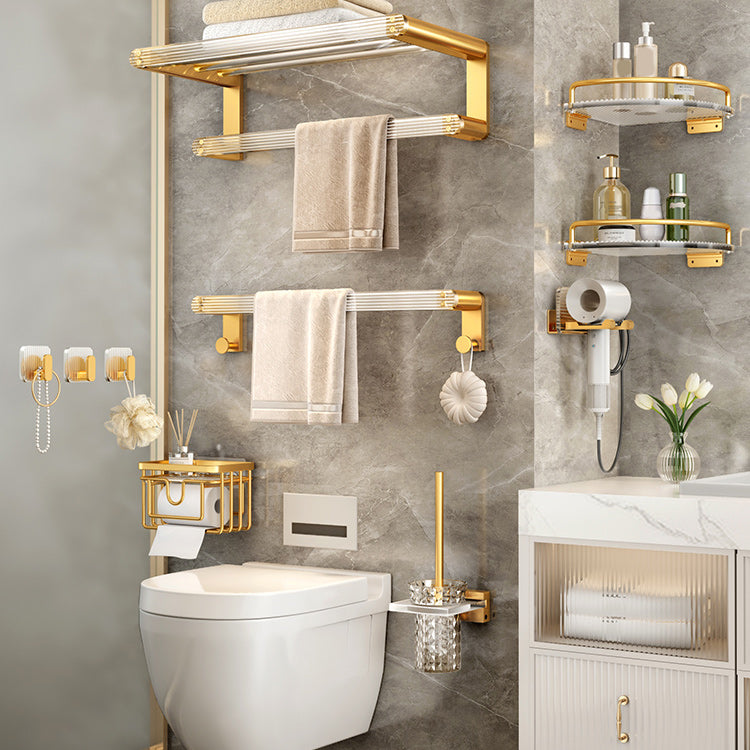 Sikunuo | Modern Golden Bathroom Accessories Single Piece or in Set with Bathroom Shelf
