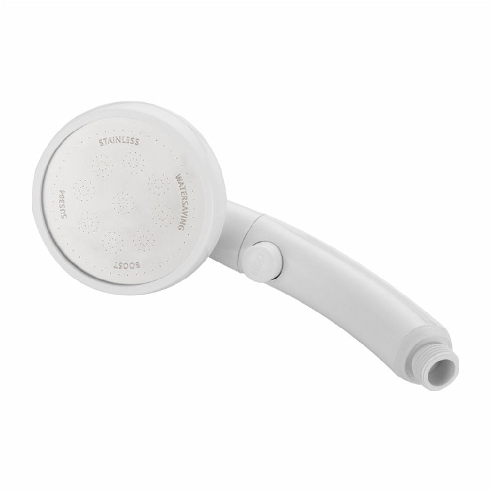 Sikunuo | Plastic Handheld Showerhead White Standard Spray Round Wall-mounted Swivel Showerhead