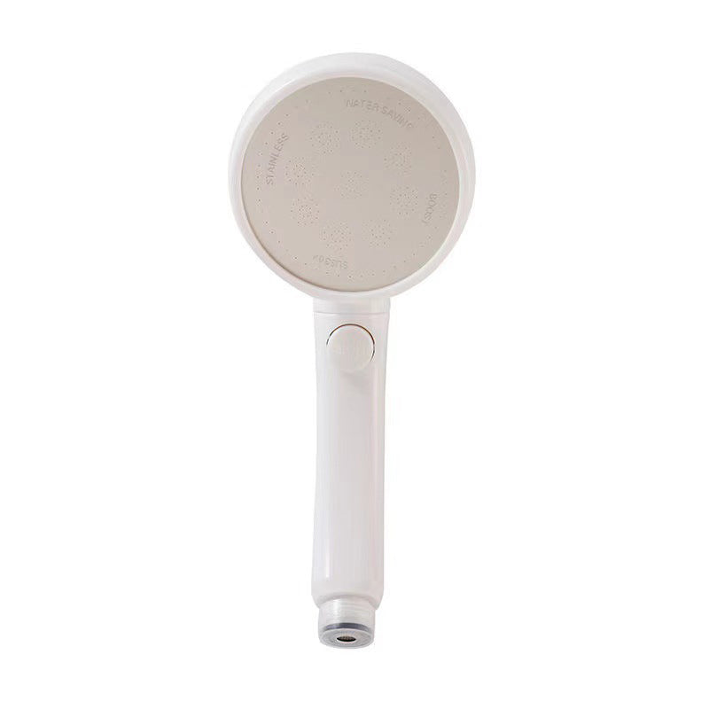 Sikunuo | Plastic Handheld Showerhead White Standard Spray Round Wall-mounted Swivel Showerhead