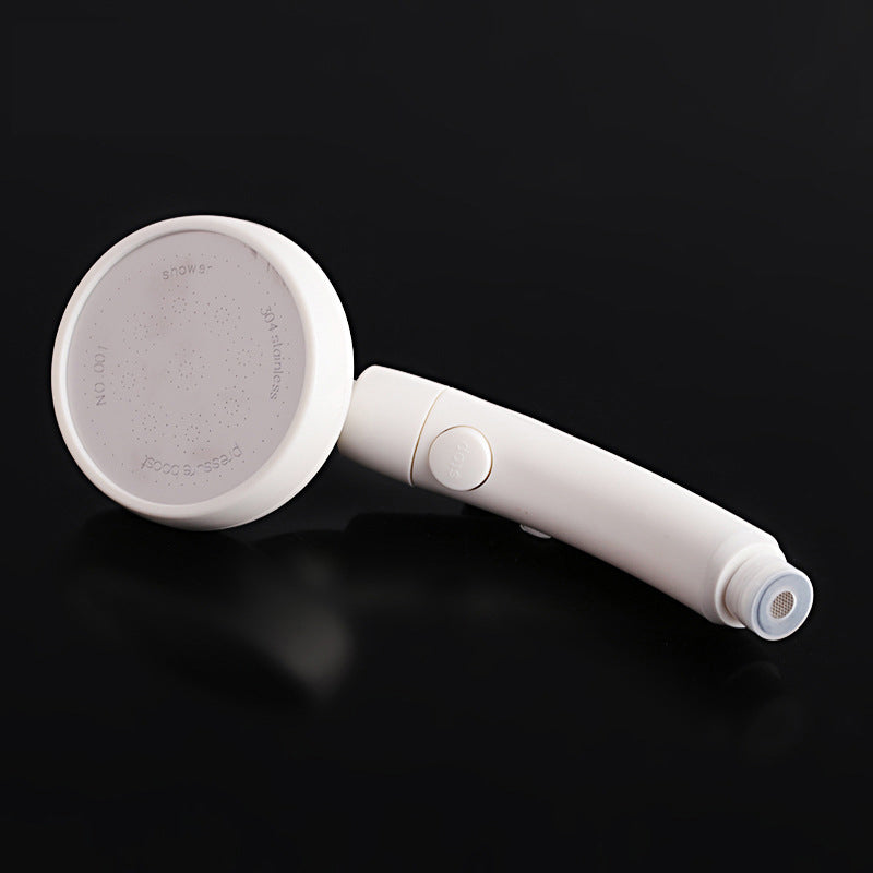 Sikunuo | Plastic Handheld Showerhead White Standard Spray Round Wall-mounted Swivel Showerhead