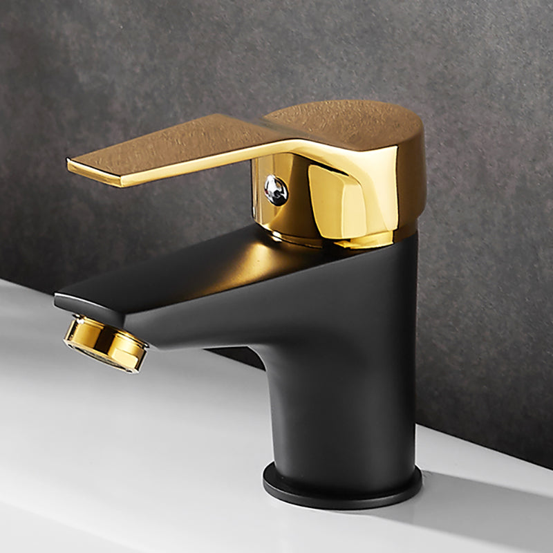 Sikunuo | Black-Gold Vessel Sink Faucet Lever Handle Low Arc Vessel Faucet