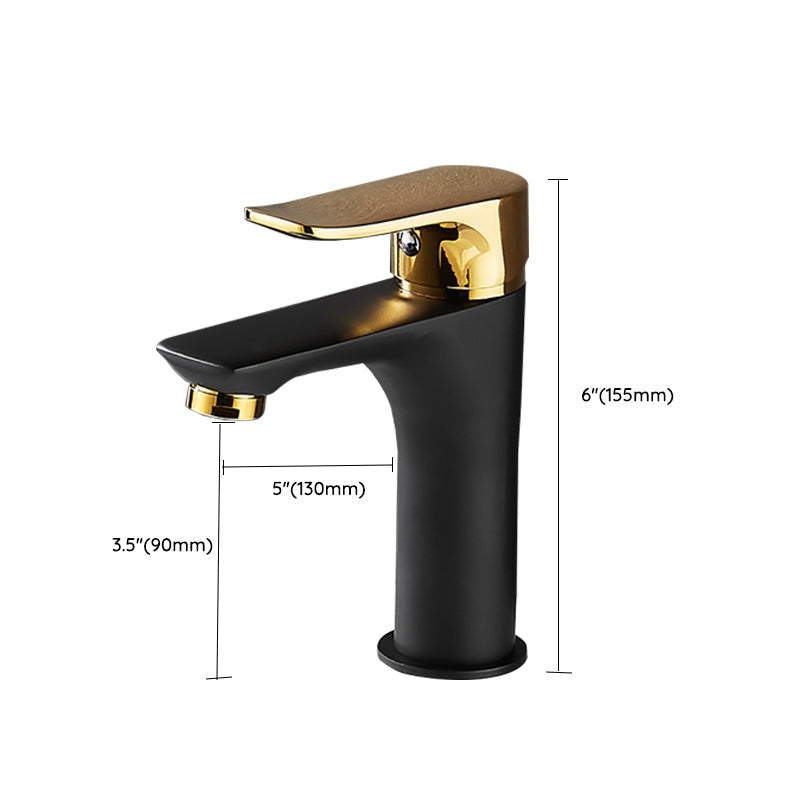 Sikunuo | Black-Gold Vessel Sink Faucet Lever Handle Low Arc Vessel Faucet